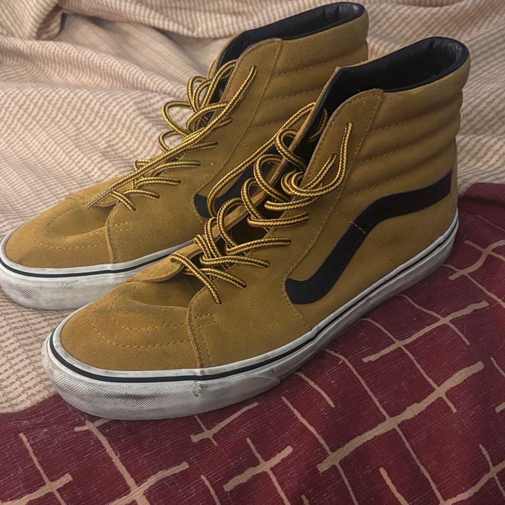 Vans Men's High-Top Sneakers - Mustard and Black